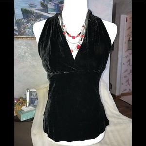 S - Express black velvet halter top